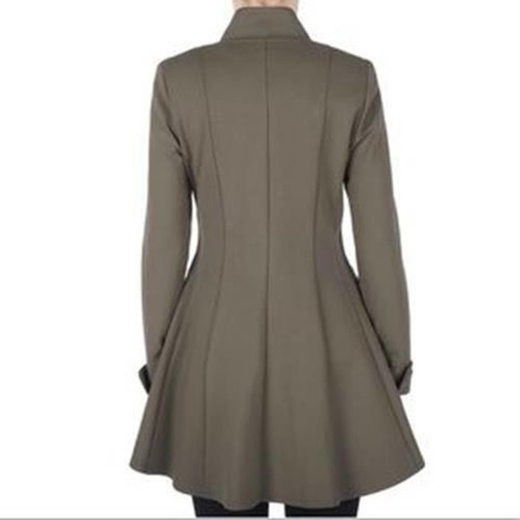 Joseph Ribkoff Military Style Jacket Knit Flare Coat Green Women's 14 H14740 - Picture 11 of 11